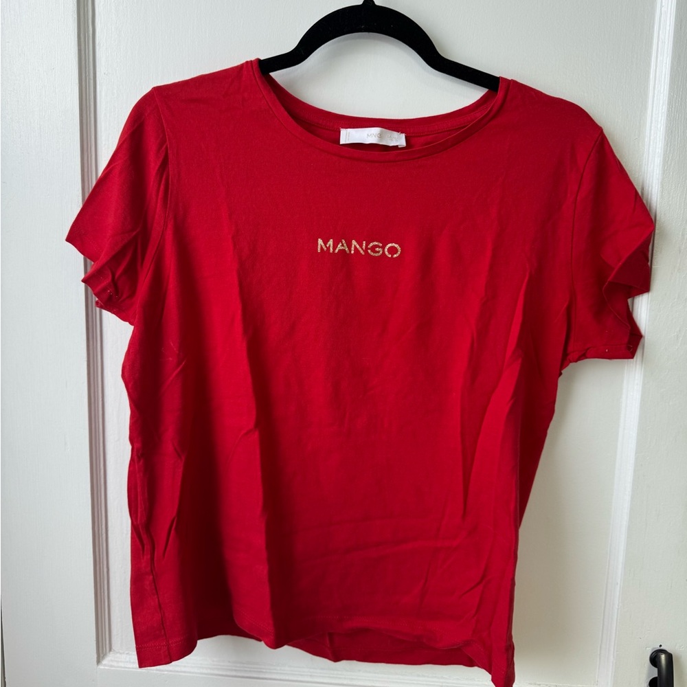 Mango Red Crew Neck Tee - Picture 2 of 3